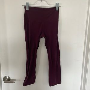 Lululemon align crop size 6 23 inch inseam. Maroon
